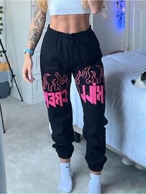 Kill Crew Black Drawstring Sweatpants with Logo Tag